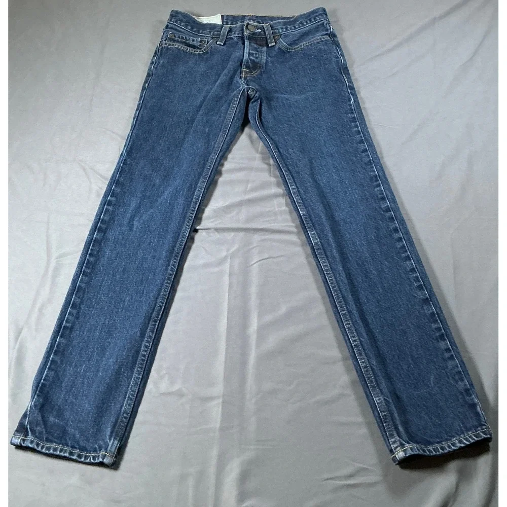 Hollister Skinny Jeans Mens 28x30 Dark Wash Button Fly Denim Blue